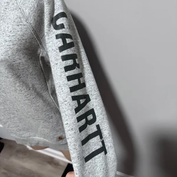 Carhartt Relaxed Fit Women’s Crewneck Sweatshirt Gray Logo Small - Image 6