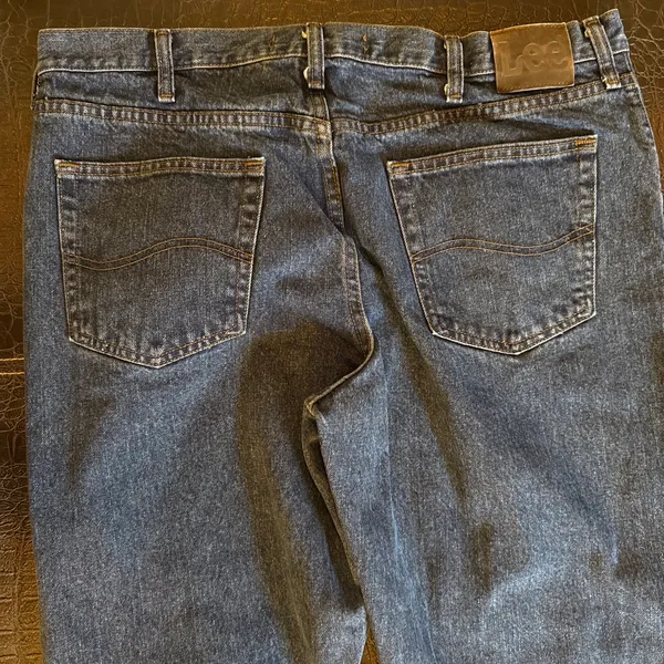 Lee Jeans Vintage 90s Mens 40x30 Dark Wash Regular Fit Straight Leg - Image 7