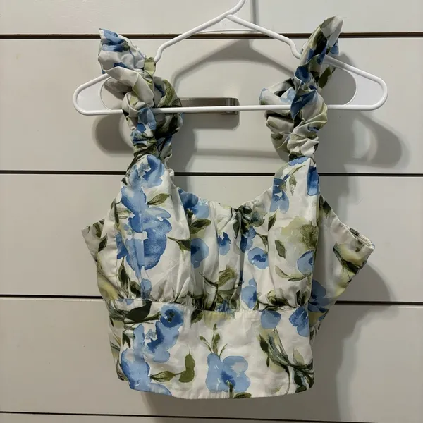 Abercrombie Floral Poplin Scrunch Tank Top - Image 2