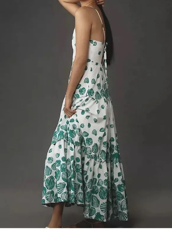 Anthropologie x Maeve Seashell Drop Waist Tiered Dress size XXS - Image 4