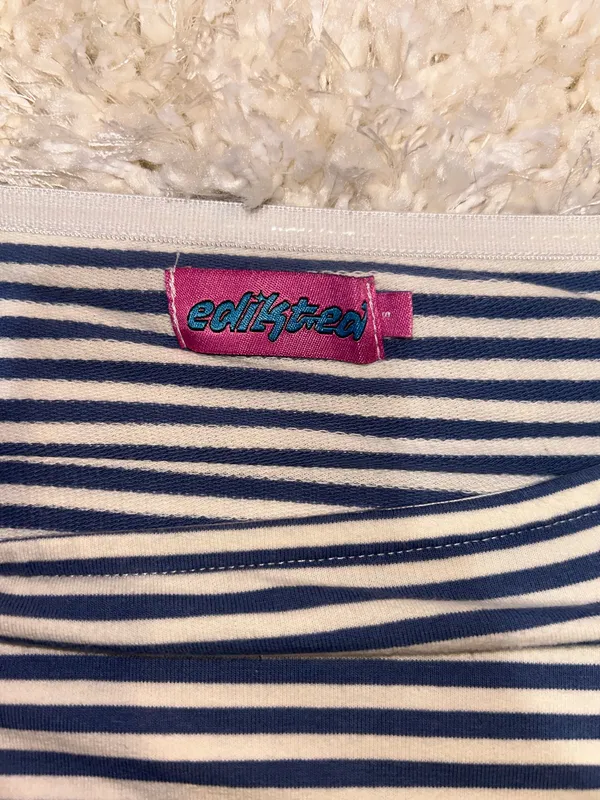 Edikted Striped Tube Top Navy - Image 2