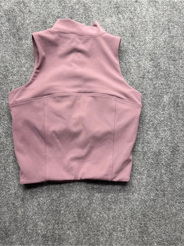 Gold Hinge Woman’s XS Sleeveless purple Zip-Front Active Top built in bra - Image 6