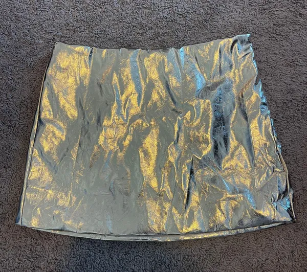 Missguided Gold Coated Mini Skirt - Image 2
