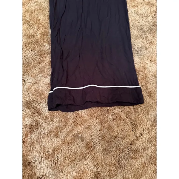 Cozy Earth Viscose From Bamboo Sleep Pants Black Contrast Piping Pajama Stretch - Image 3