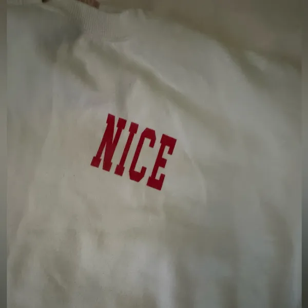 SHOW ME YOUR MUMU Women's Cream Crewneck Sweater with Red Lettering - Image 8