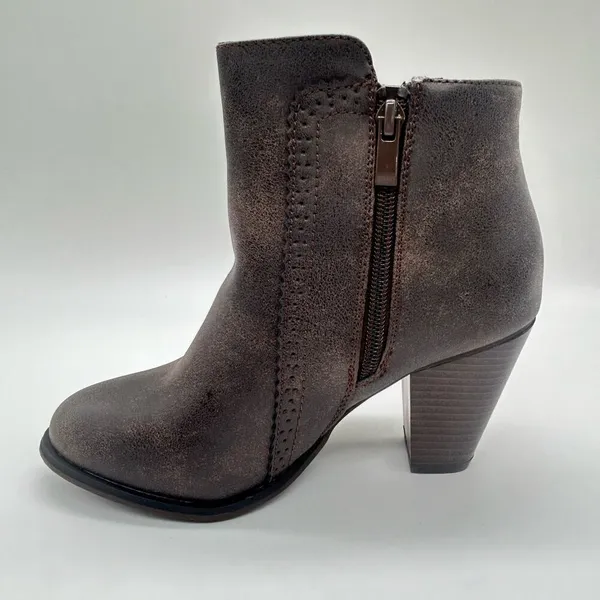 Forever Boots Womens 6 Brown Camila-65 Block Heel Ankle‎ Booties NEW - Image 2