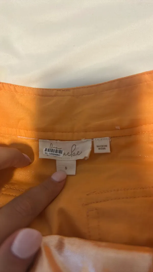 Anthropologie Metallic Orange Skirt - Image 7