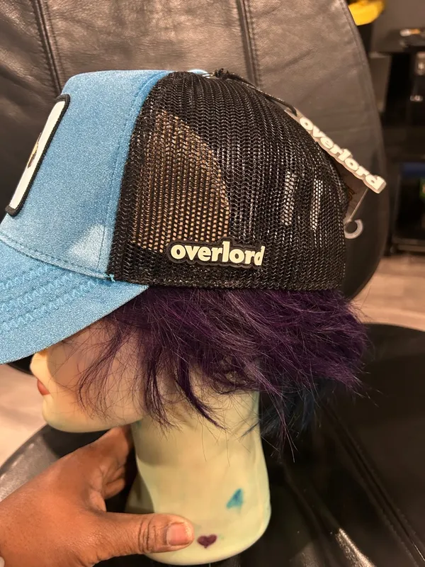 Blue Plush Baseball Cap with Cartoon Patch - Image 3