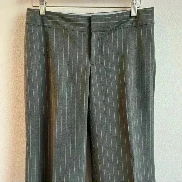 Banana Republic Women’s Gray Wool Lined‎ Stretch Pinstripe Dress Trouser Pants 6 - Image 3