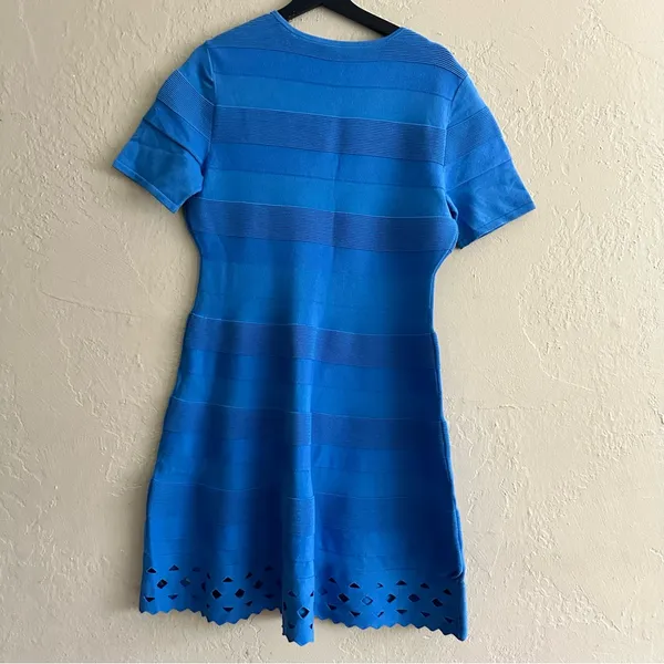 Saks 5th Avenue Bright Blue Short Sleeve Knit Mini Dress - Image 4