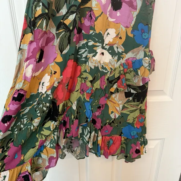 Anthropologie Tracy Reese Faux Wrap Dress Floral Ruffle‎ Boho Festival Wedding S - Image 5