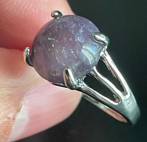 Round purple amethyst S925 silver ring size 7.5 - Image 3
