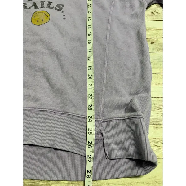 Aerie "Going Off The Rails" Crewneck Sweatshirt Women's Small Purple Oversized - Image 6