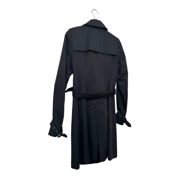 ASOS Black Double-Breasted Belted Trench Coat Size 4 (US) - Image 4