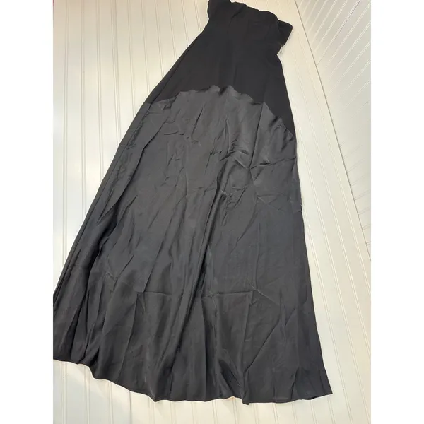 NWT Lulus Compelling Style Black Strapless A-Line Maxi Dress Wedding Prom Sz L - Image 2