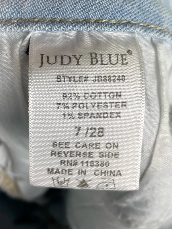 Judy Blue Katie Skinny Fit Capri Jeans Size 7/28 Vintage Wash Light Blue Denim - Image 11