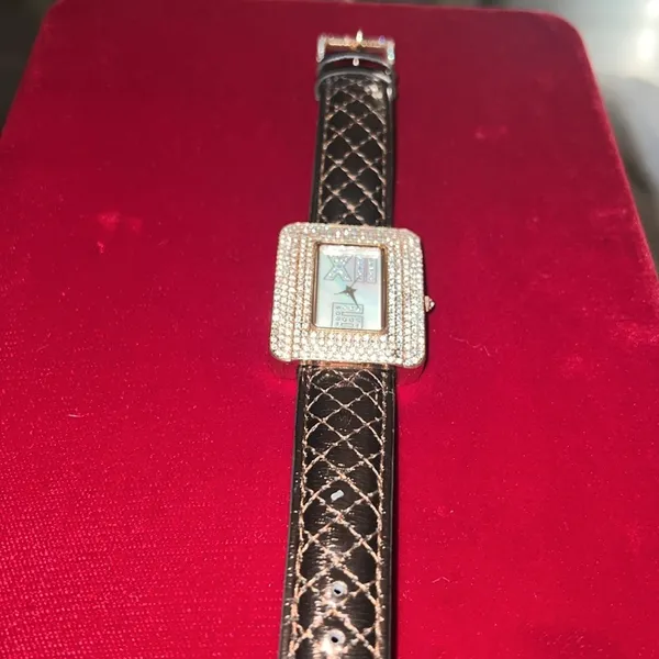 Vintage Adrienne Crystal Mother of Pearl Watch - Image 2