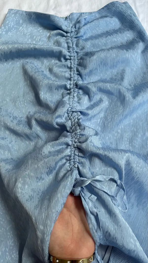 Sage the Label blue silk maxi skirt - Image 3