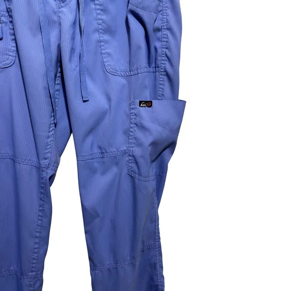 Koi Lite Womens Scrub Pants M Blue‎ Utility Cargo Medical Workwear Straight Leg - Image 3