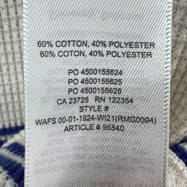 Babaton Waffle Knit Thermal Sweater Womens S Cream Blue Striped Quiet Luxury - Image 12