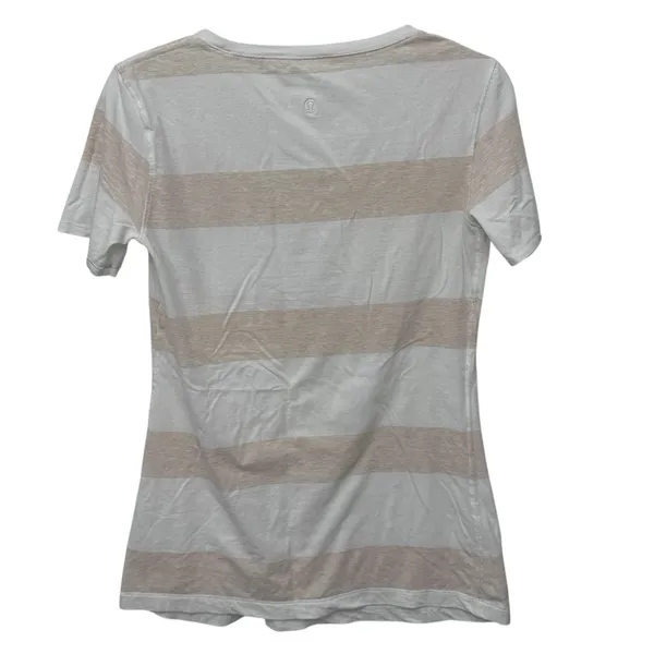 Lululemon Top Short Sleeve T-Shirt‎ Women's 8 ? Striped Round Neck Lightweight - Image 3