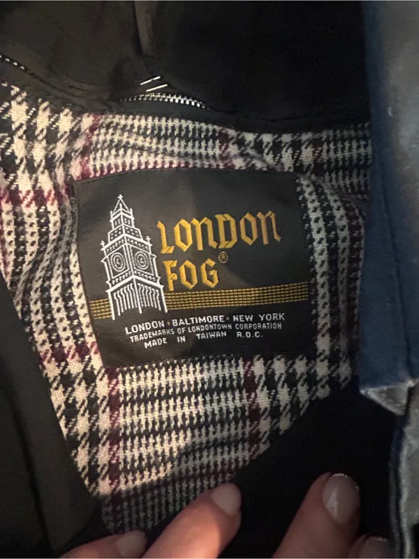Vintage London Fog Double Breasted Trench Coat Black Womens 8P - Image 5