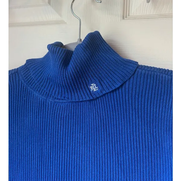 Lauren Ralph Lauren Blue Turtleneck Sweater - Large - Image 3