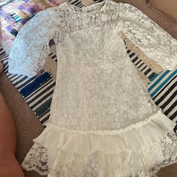 Here comes the sun white‎ lace dress small - Image 4