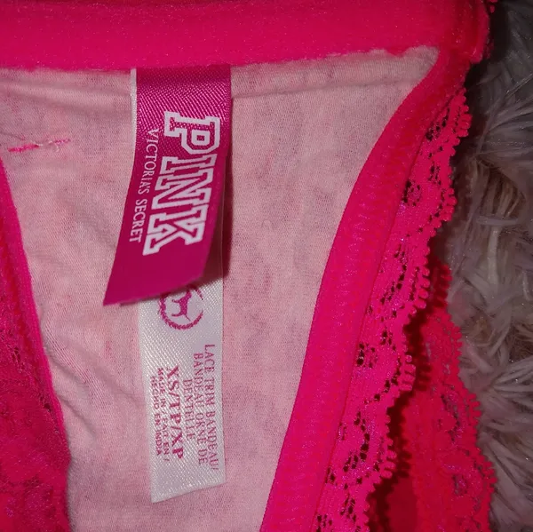 VS PINK XS Hot Pink Leopard Print Bandage Bra - Image 5