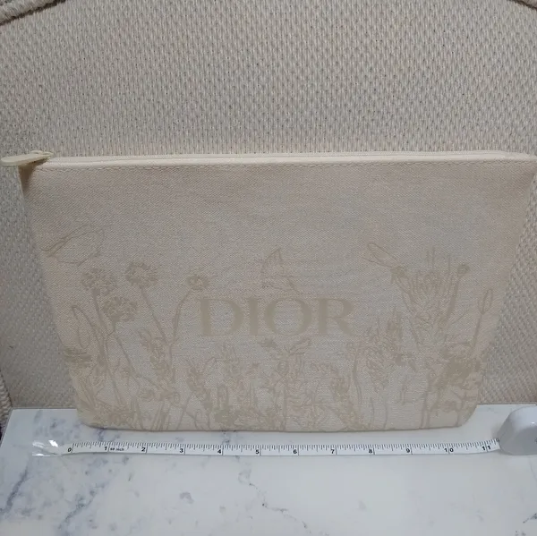 Christian Dior Cream Spring Flower Clutch Bag Pouch Limited Edition New In Box - Image 5