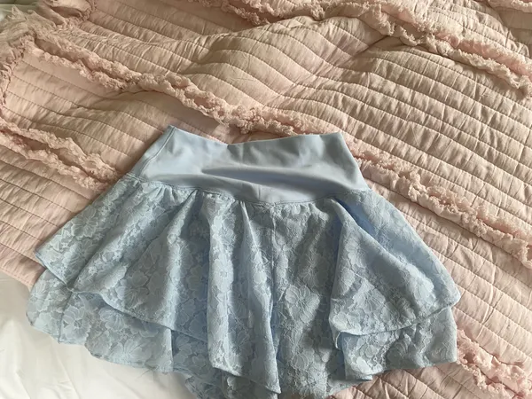 Aerie Lace Flowy Short in Eyelet Blue Size Small - Image 3