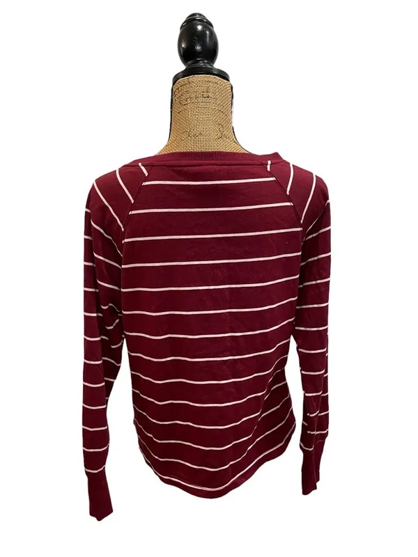 stars above Burgundy & White Striped Long-Sleeve Tee - Image 3