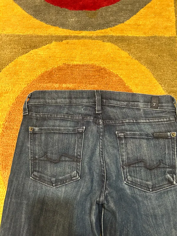 7 For All Mankind Gwenevere Skinny Jeans Denim Dark Wash Mid Rise Size 26 Waist - Image 7