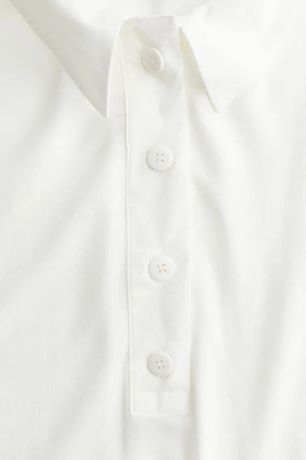 H&M Oversized Sheer CrêPe Polo Shirt - Image 2