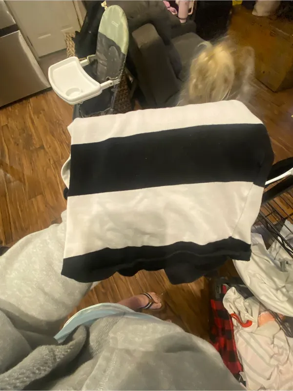 H&M Striped Black & White Long Sleeve Top - Image 3