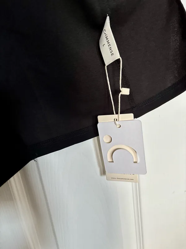 Commence Black Fitted Asymmetric Dress — NWT, Size L - Image 4