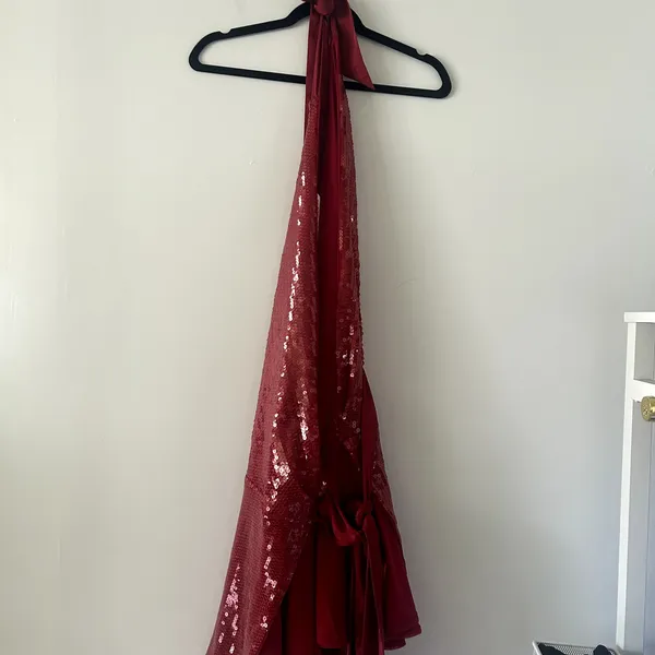 Abercrombie & Fitch Red Sequin Wrap Mini Dress NWT Size XL - Image 3