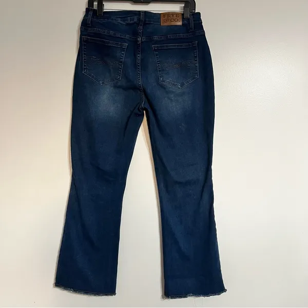 Frye and Co Women's High Rise Raw Hem Button Fly Boot Cut Jeans Size 10‎ - Image 5