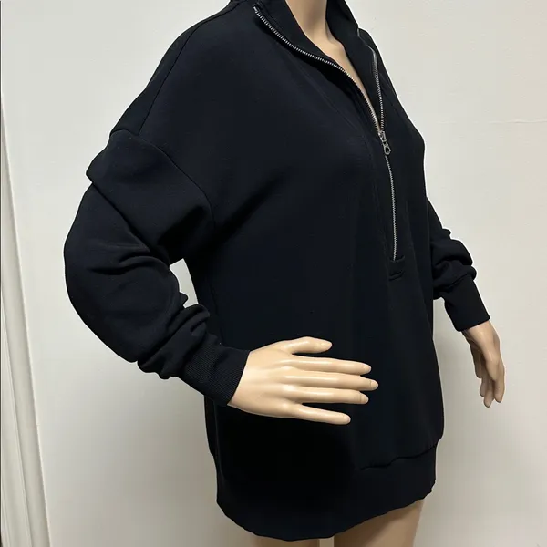 Varley Double Soft Black Masie Longline Sweat Shirt size S - Image 8