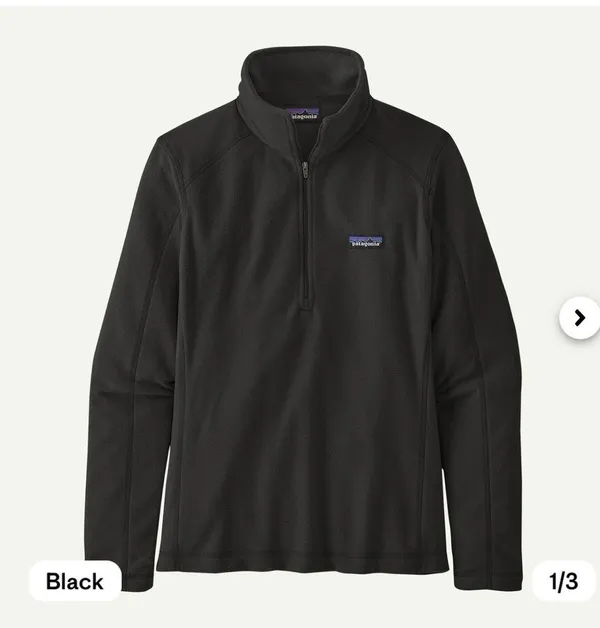 Patagonia Women’s Black Micro D Quarter Zip Fleece Med. 4027 - Image 2