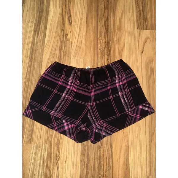 Victoria's Secret Womens‎ XS Black Pink Plaid Elastic Waist Pajama Sleep Shorts - Image 6