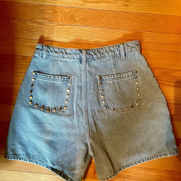 Gracia Blue Jean Shorts with Studded Detail - Image 2
