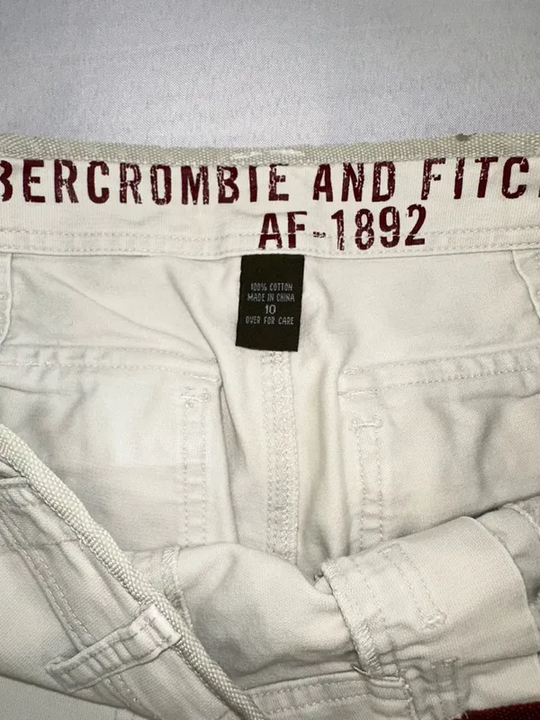 Abercrombie & Fitch Women’s Cream Cargo Pants Low Rise Flare Leg Zip Hem Sz 10 - Image 11