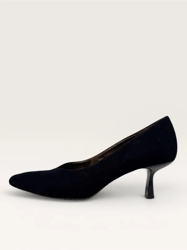 Ann Taylor 2010’s Round Toe Fabric Leather Kitten Heel Black Pumps Sz 9 - Image 3