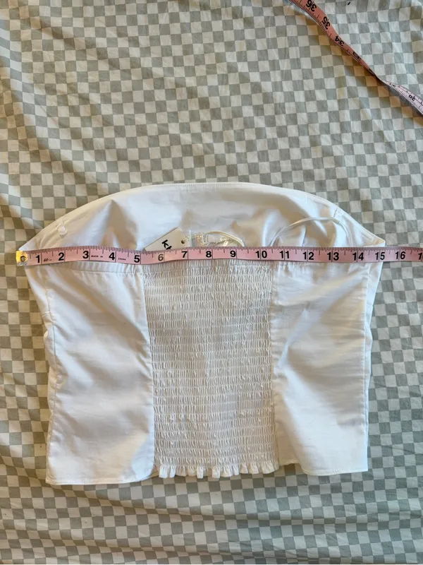 KHY Poplin Tube Top White NEW Medium White Cotton - Image 6