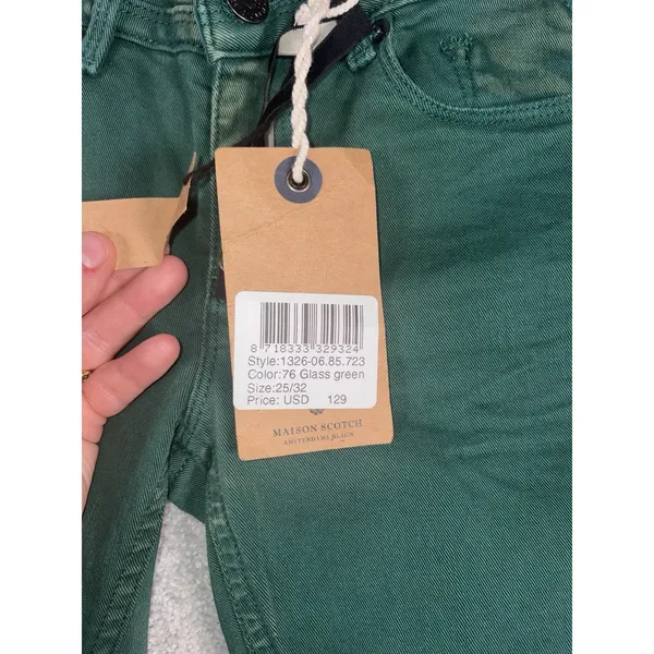 maison scotch la parisienne pants nwt 25x32 glass green - Image 3