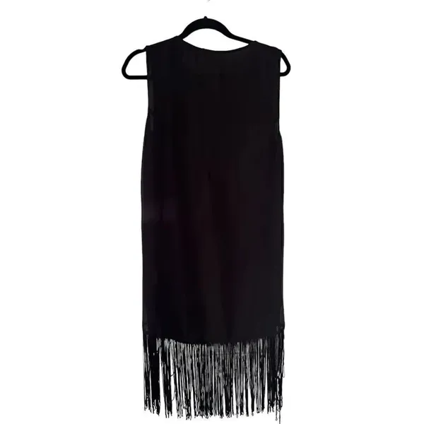 Hazel Charleston Black Beaded Fringe Dress NWT S - Image 3