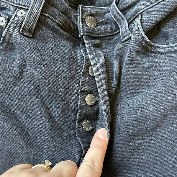 Denim Forum The Arlo High Rise Straight Leg Black Button Fly‎ Jeans Size 27 - Image 8
