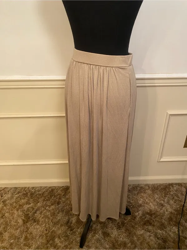 OGL Neutral Beige Maxi Skirt with Elastic Waist - Image 2