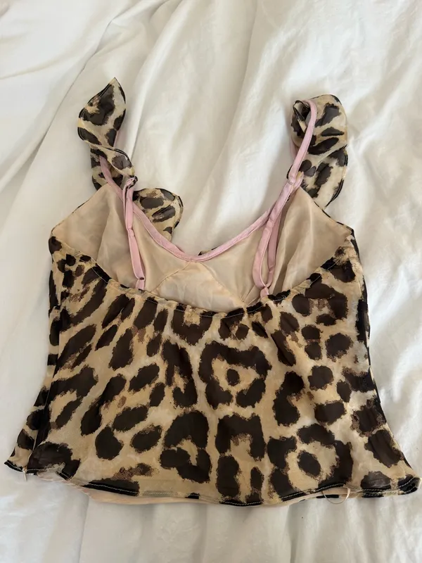Revolve ruffle cheetah halter top - Image 6